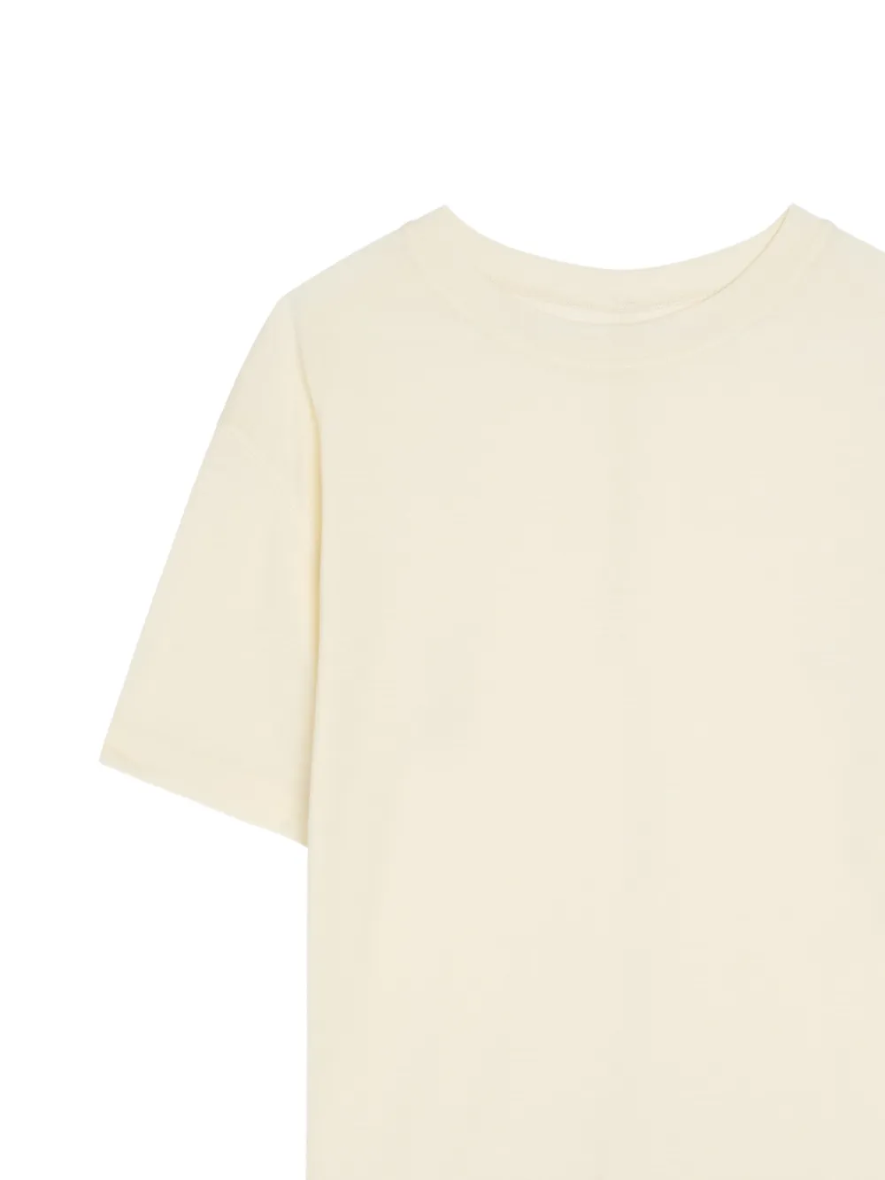 Another Tomorrow T-shirt met ronde hals Beige