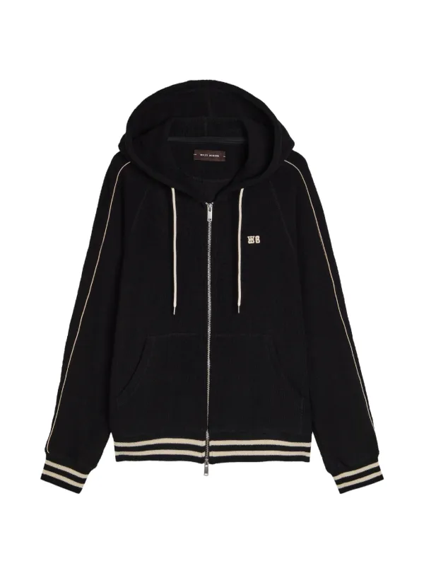 Wales Bonner Prince Zip-up Hoodie in Black