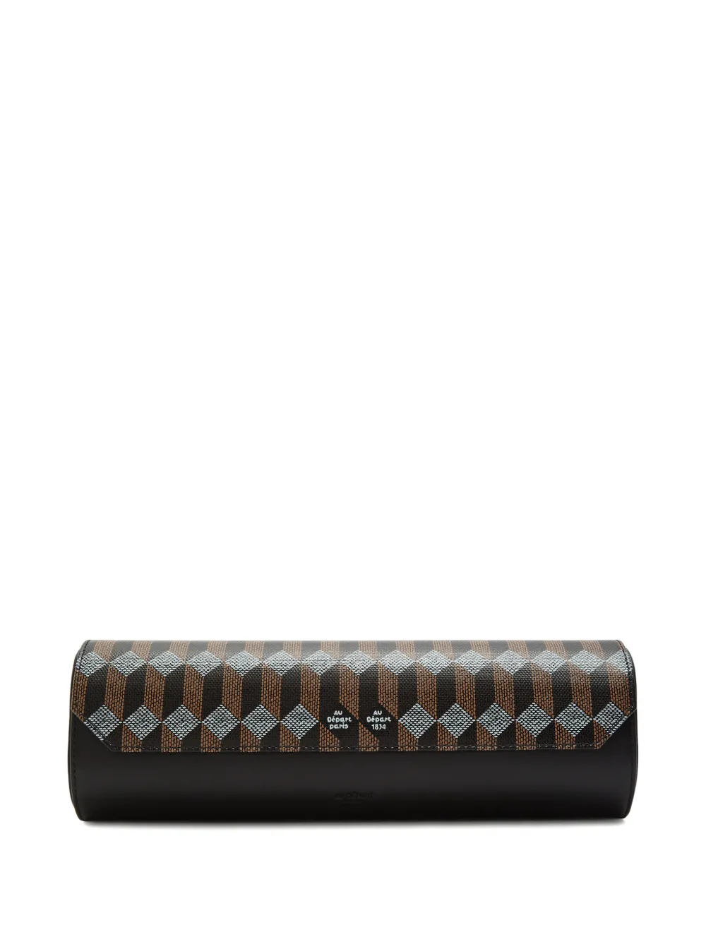 Au Départ geometric-print watch box - Nero
