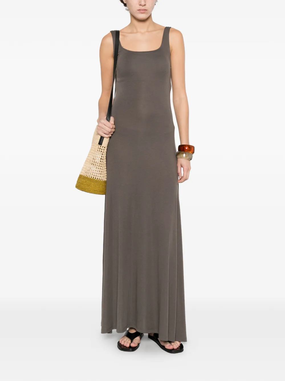  Eleh Square Neck Dress - Grey 