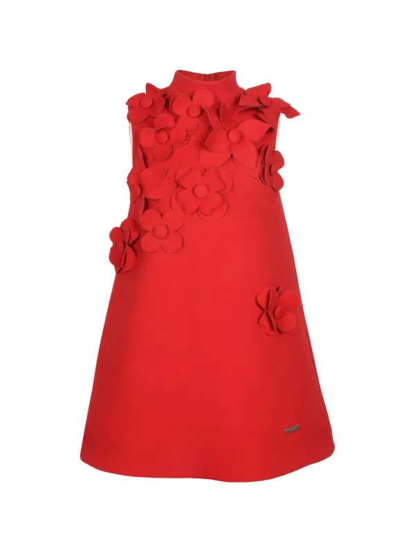 red flower applique dress Azura Red Floral Appliqu Maxi Dress
