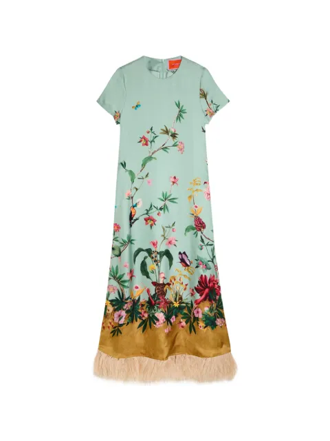 La DoubleJ floral-print fringed maxi dress