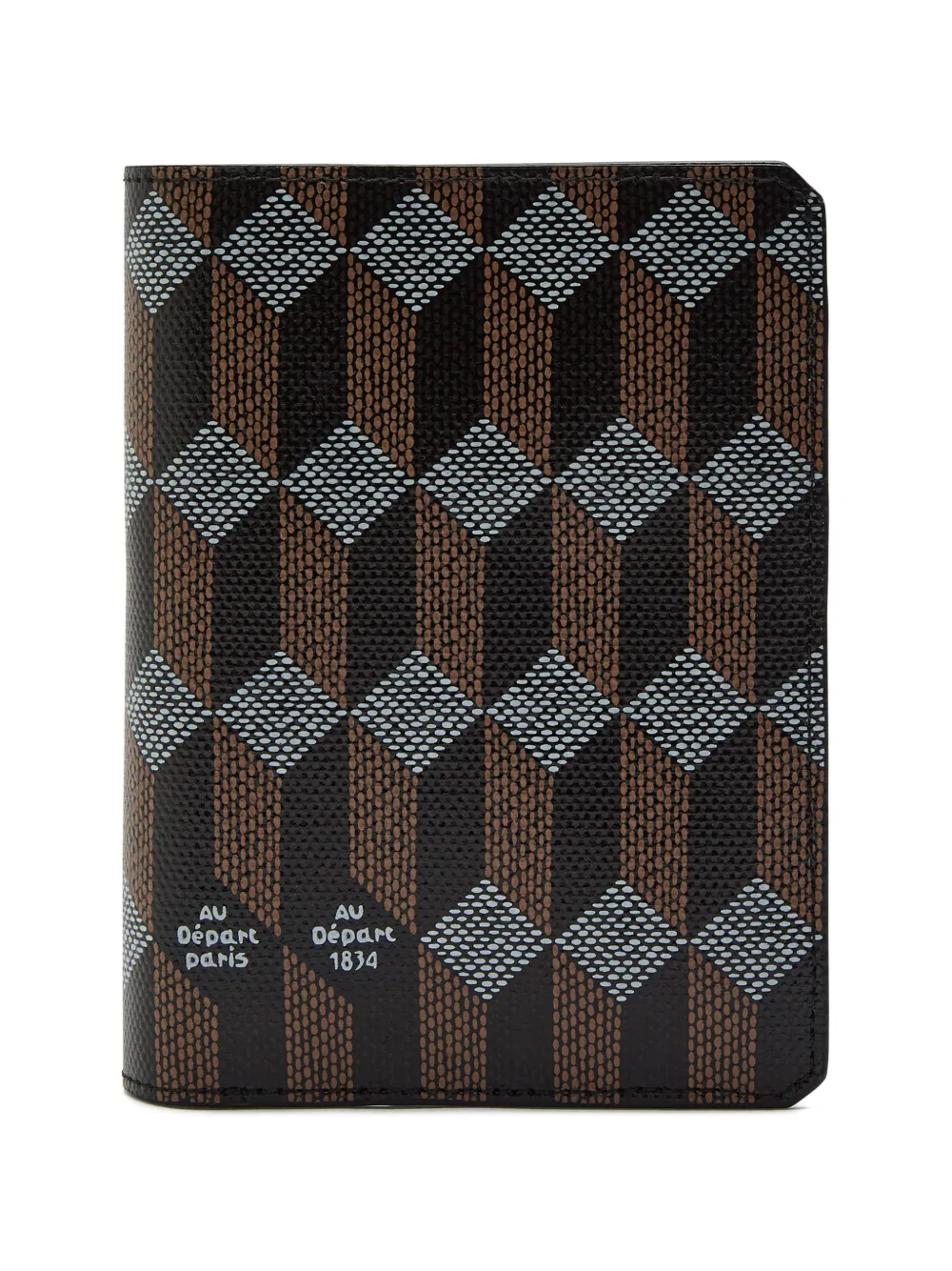 Au Départ geometric-print passport holder - Nero