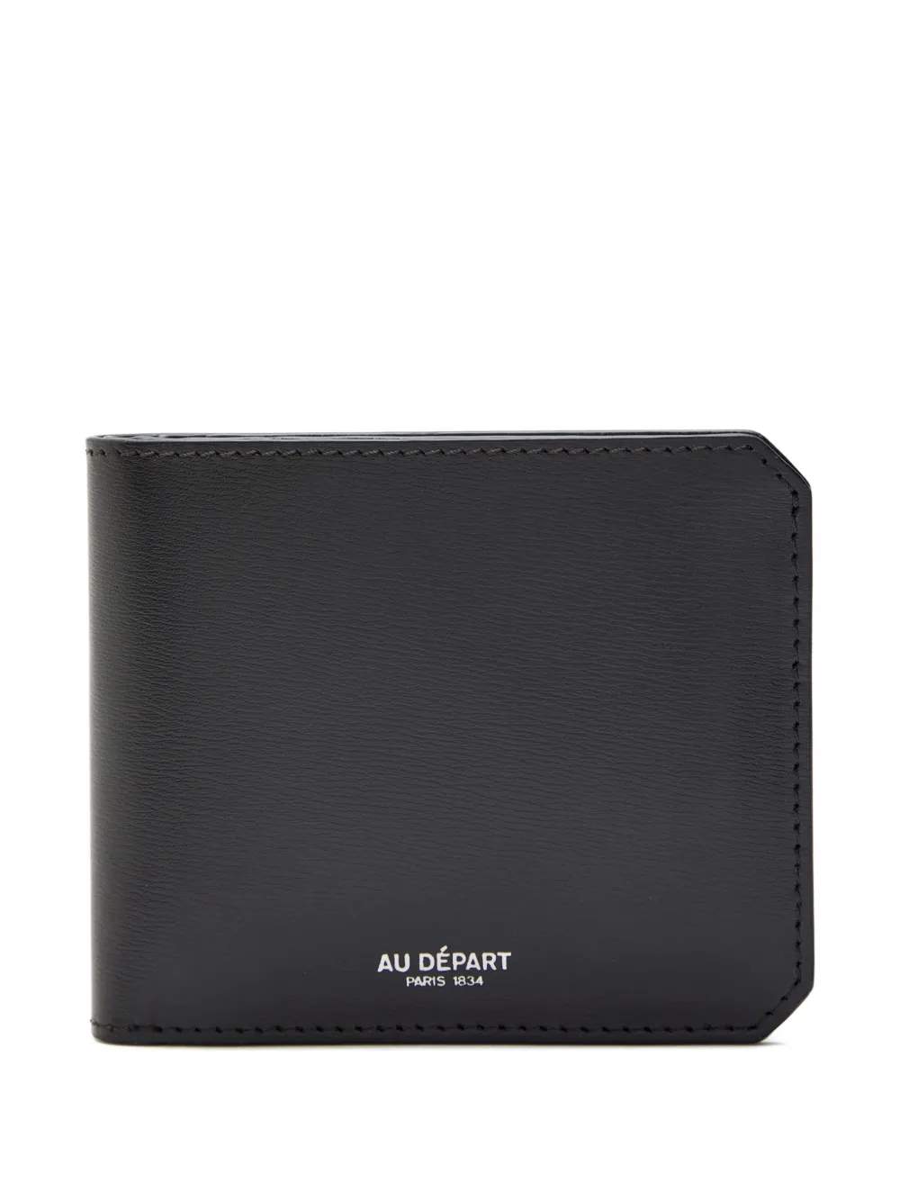Au Départ logo-detail leather wallet - Nero