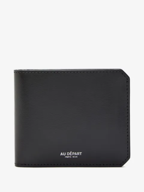 Au Départ logo-detail leather wallet