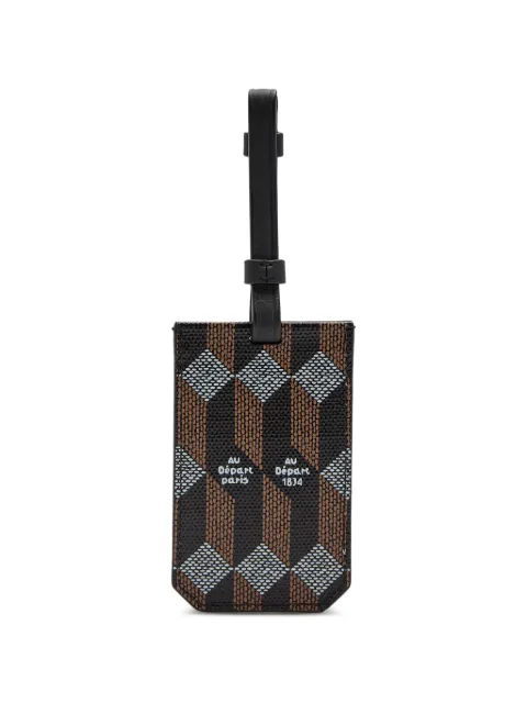 Au Départ geometric-print luggage tag
