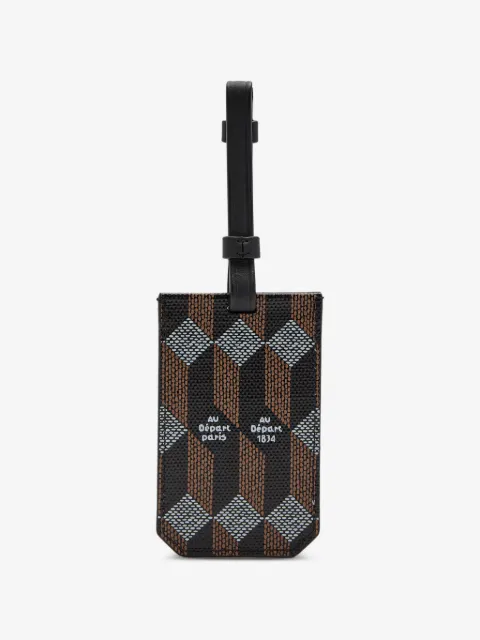 Au Départ geometric-print luggage tag