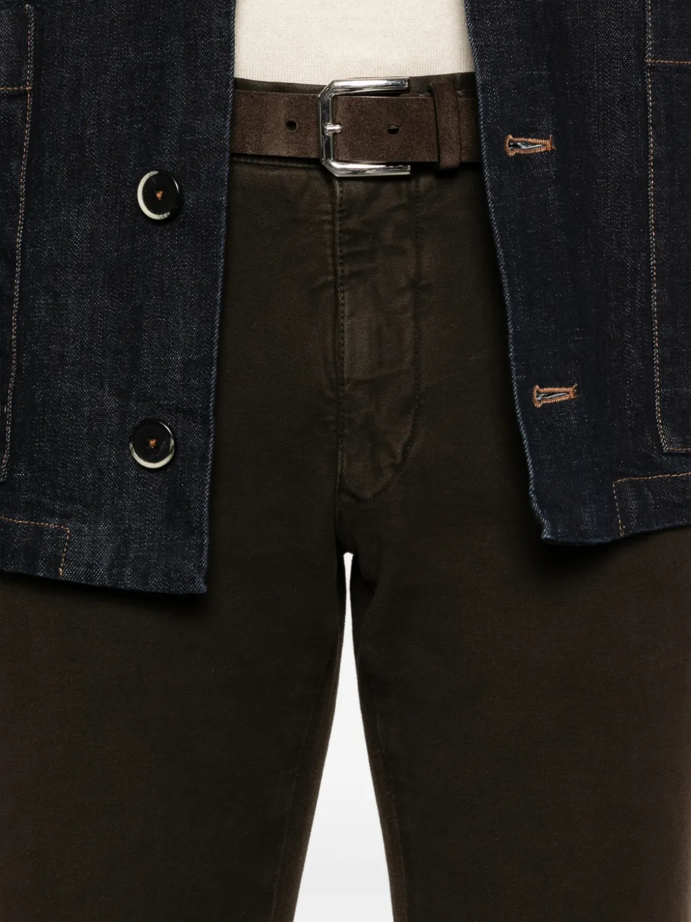 Incotex Broek met knopen Bruin