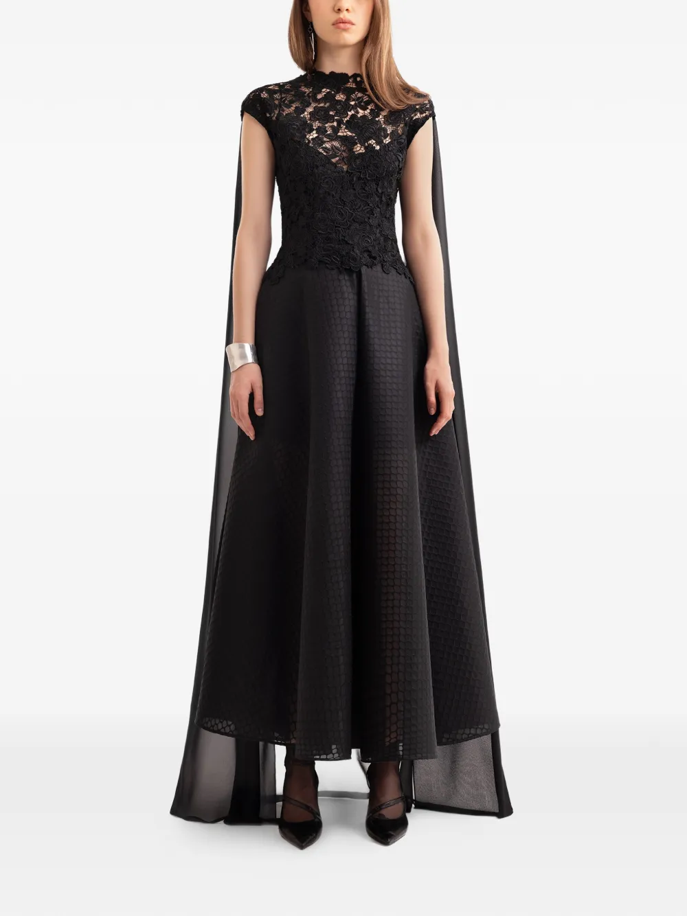 Gemy Maalouf Top semi trasparente - Nero