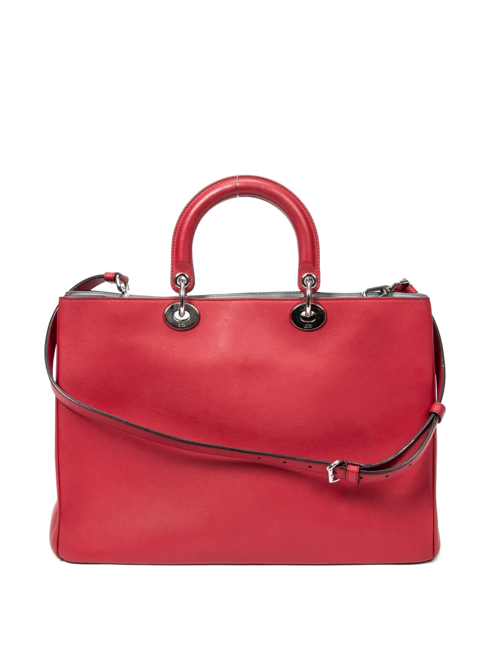 Christian Dior Pre-Owned large Soft Lady Dior charm tote bag - Rosso