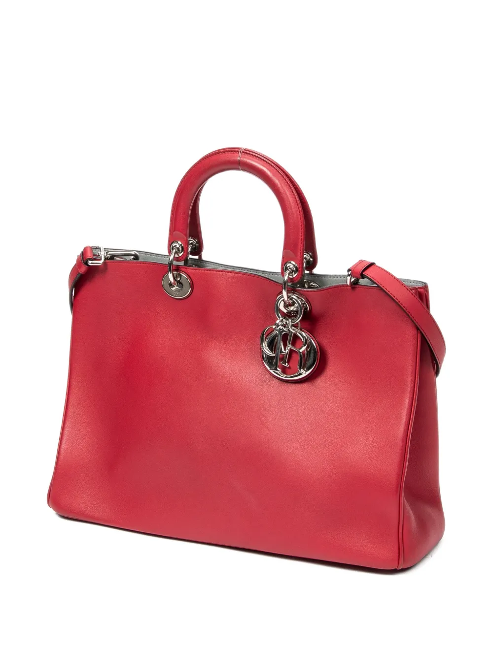 Christian Dior Pre-Owned large Soft Lady Dior charm tote bag - Rosso