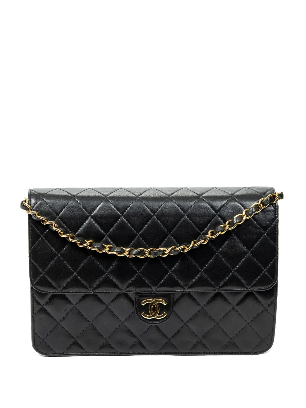 CHANEL Pre-Owned 1997-1999 Vintage Push Lock Straight Flap quilted shoulder bag - Nero