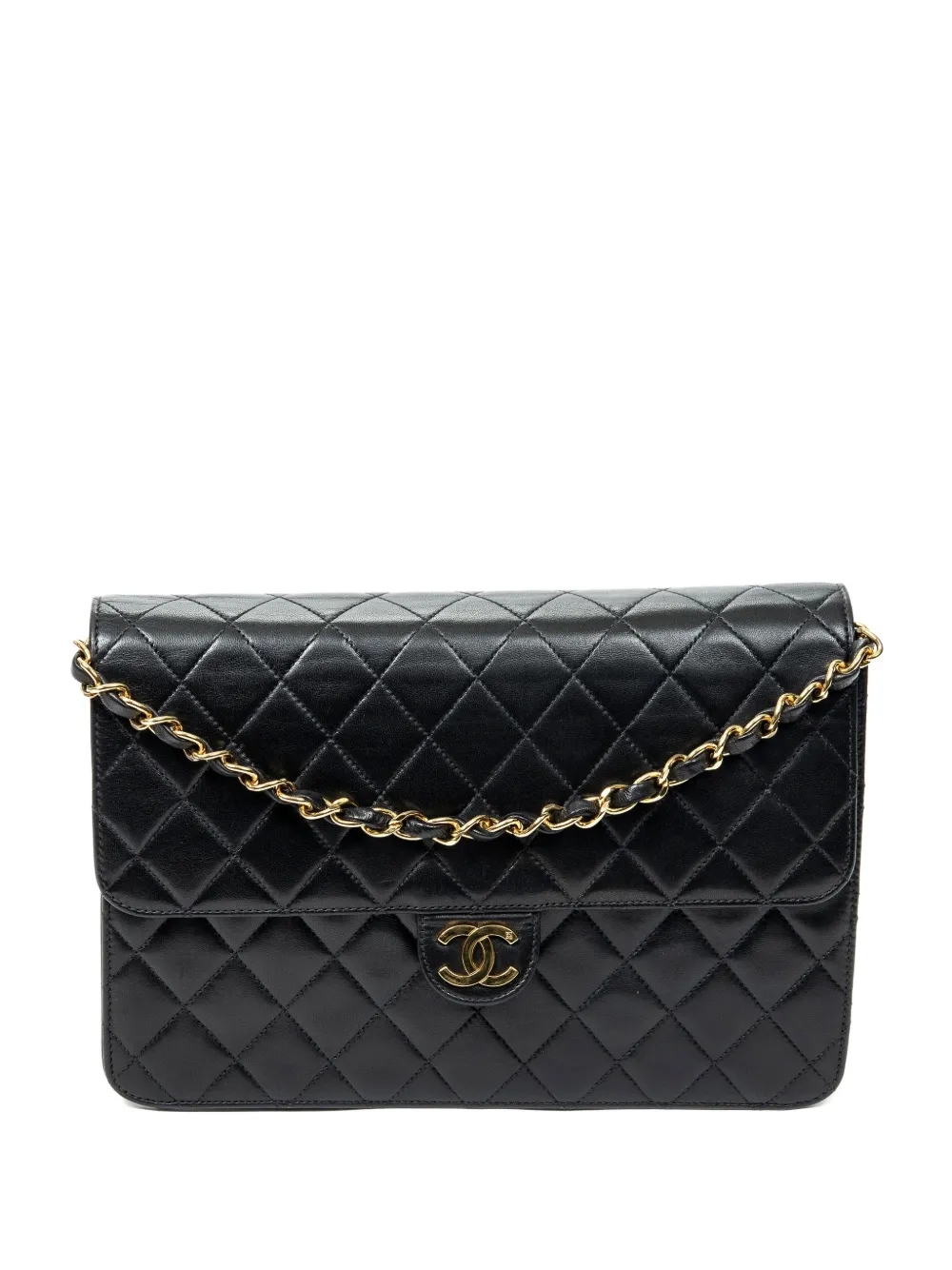 CHANEL Pre-Owned 1996-1997 Vintage Push Lock Straight Flap shoulder bag - Nero