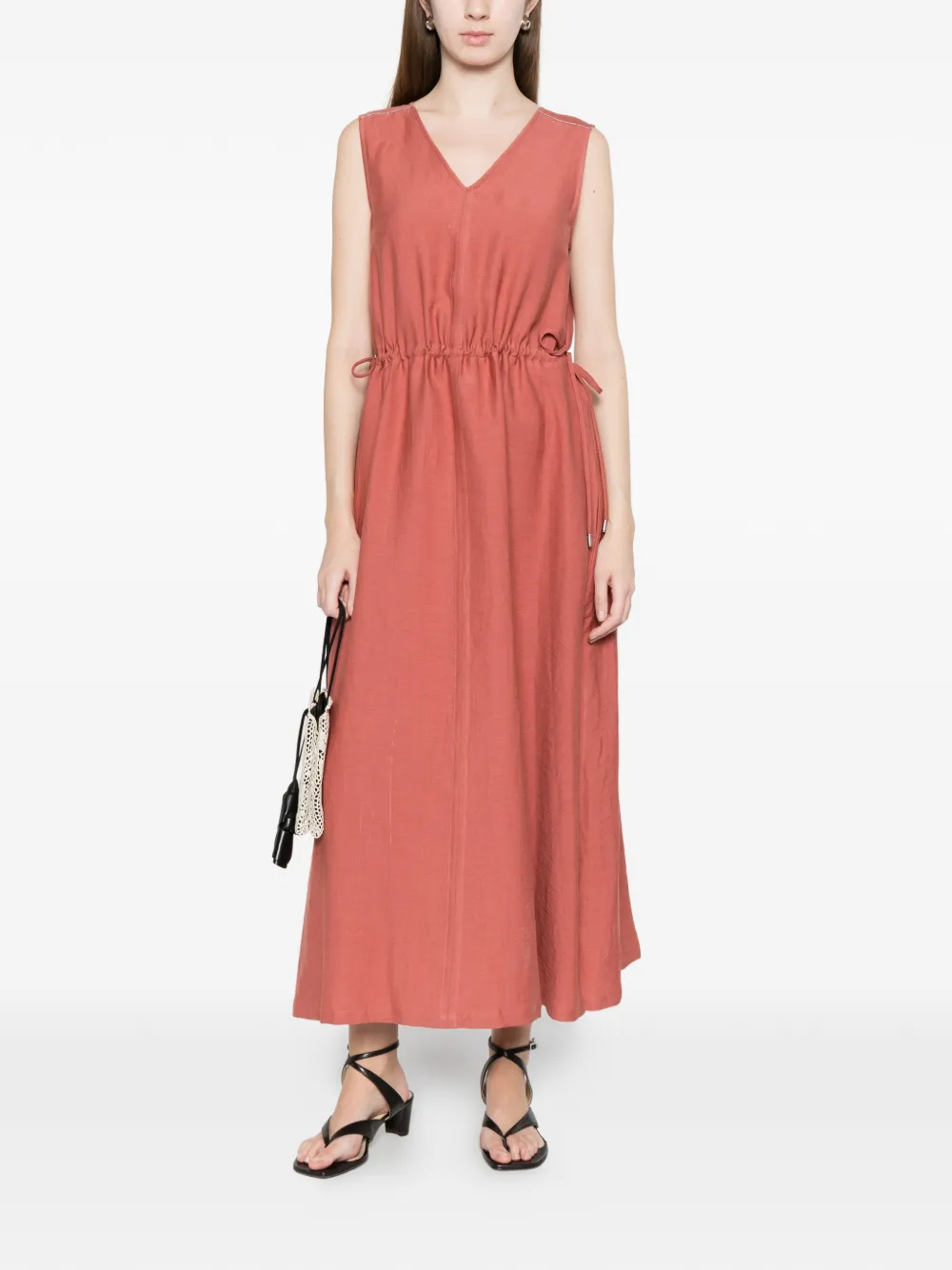  Peserico V-neck Maxi Dress - Red 