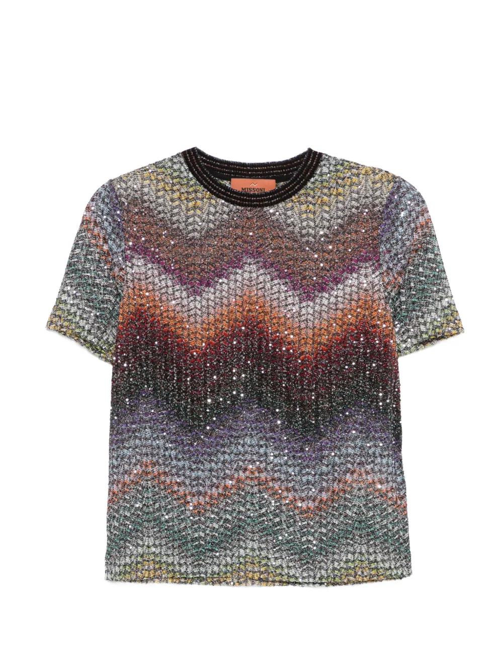 Missoni chevron embellished T-shirt - Arancione