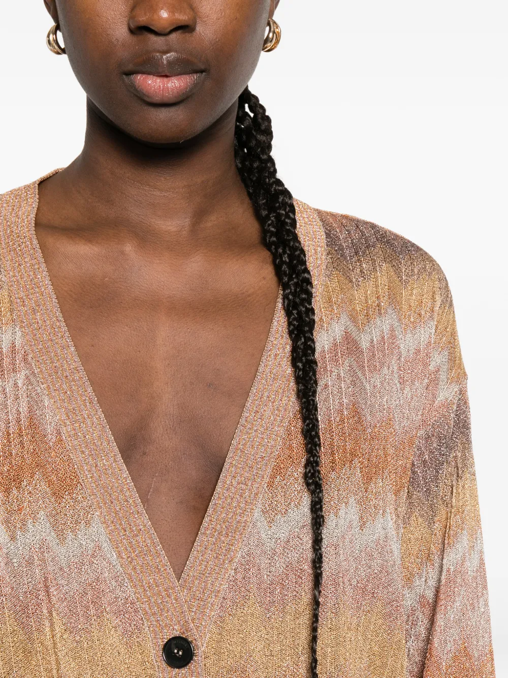 MISSONI ジグザグパターン カーディガン Missoni ジグザグパターン カーディガン | ブラウン | FARFETCH JP