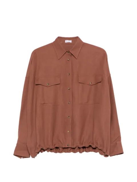 Brunello Cucinelli top fruncido con bolsillo
