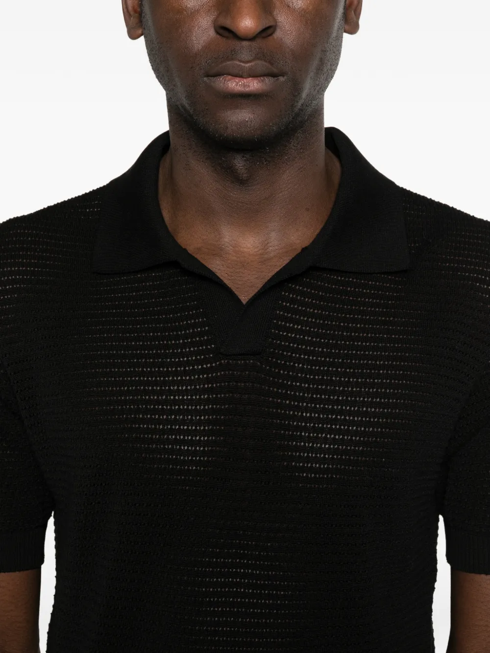 Tagliatore T-shirt met polokraag Zwart