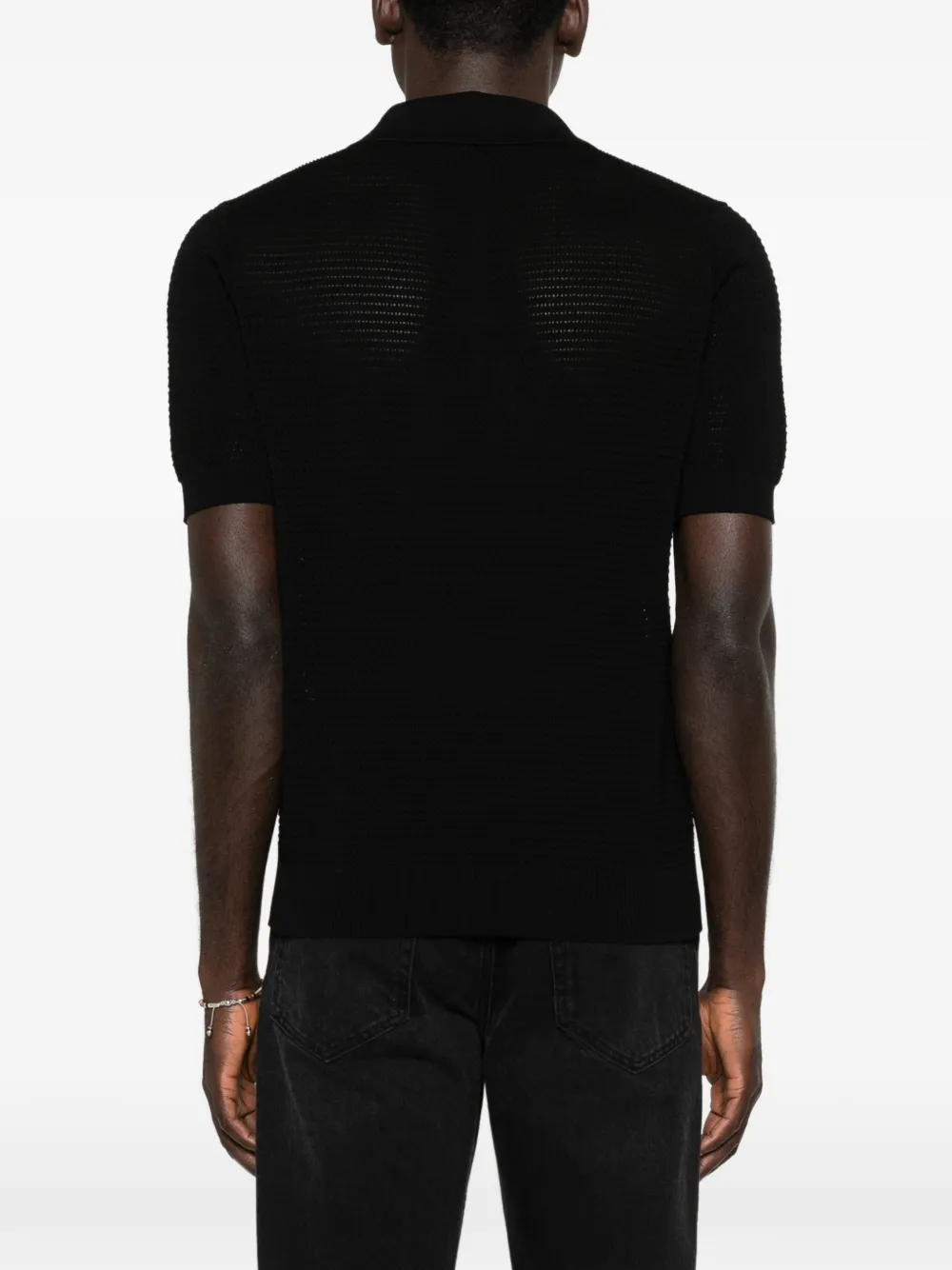 Tagliatore T-shirt met polokraag Zwart