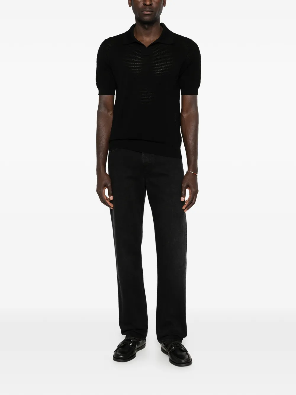 Tagliatore T-shirt met polokraag Zwart