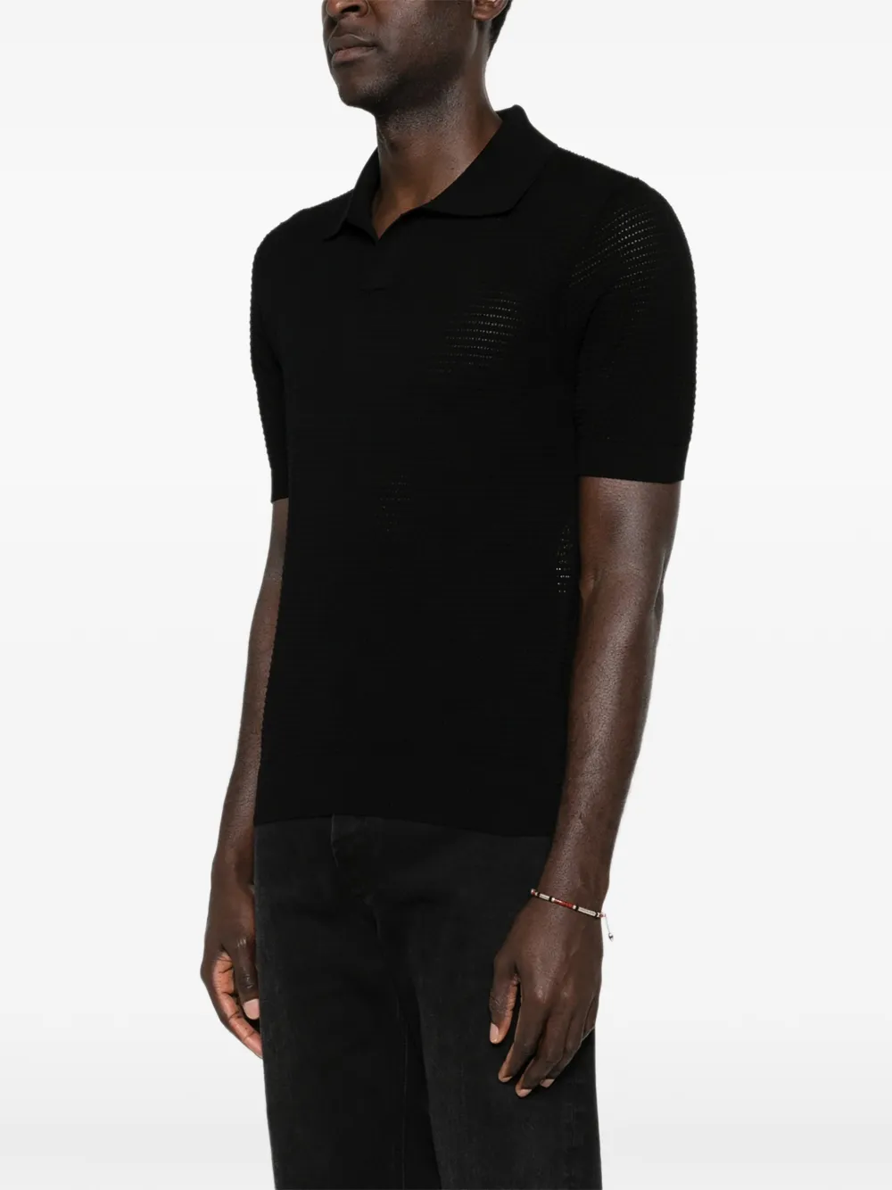Tagliatore T-shirt met polokraag Zwart