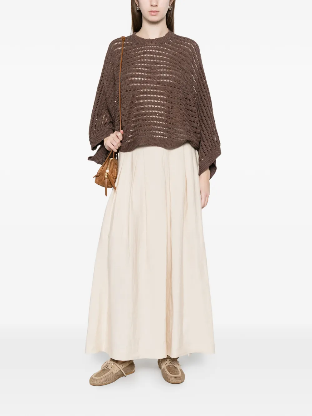  Peserico Pleated Maxi Skirt - Neutrals 
