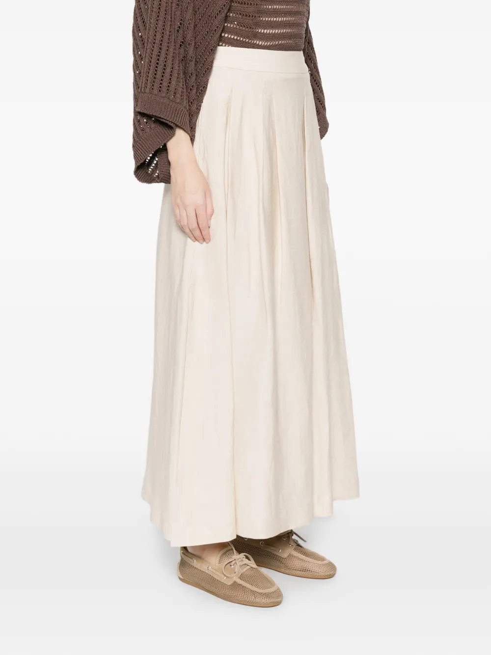  Peserico Pleated Maxi Skirt - Neutrals 
