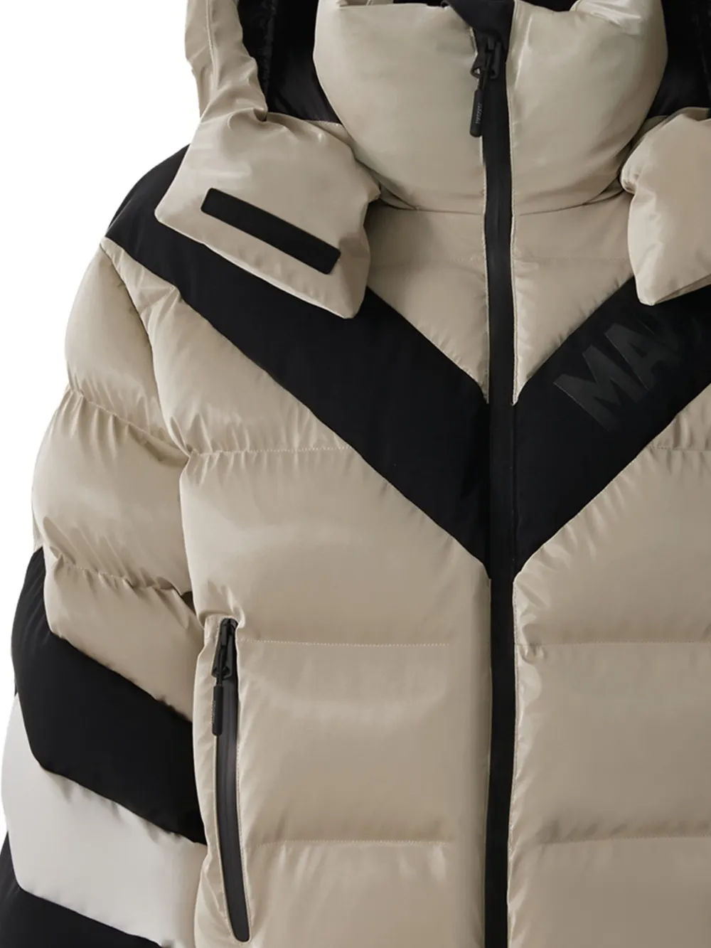  Mackage Kairi-glo Chevron-pattern Ski Jacket - Neutrals 