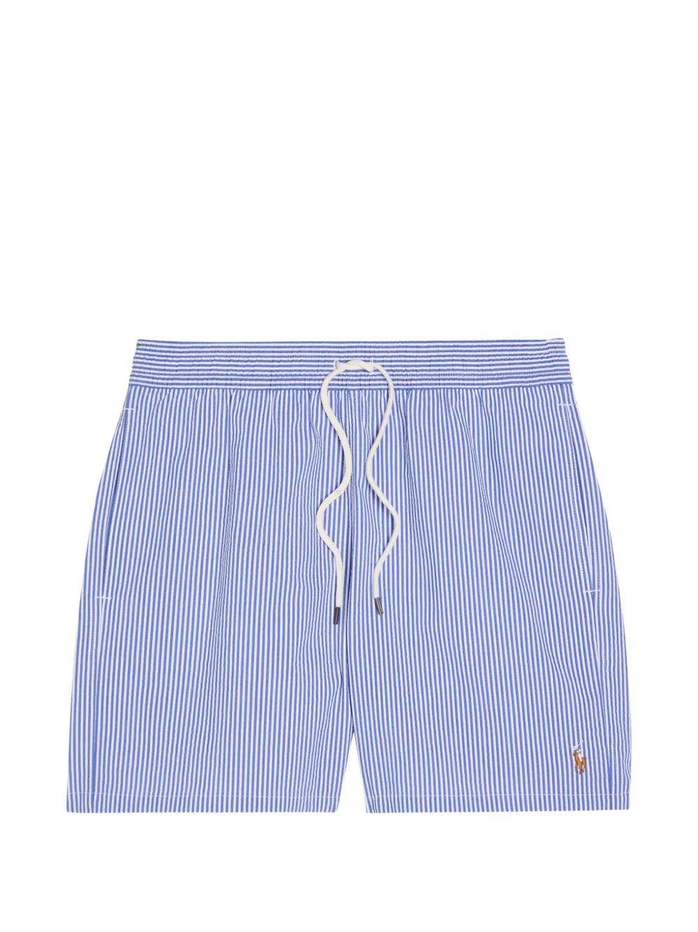 Polo Ralph Lauren Traveller striped seersucker swim shorts. - Blu