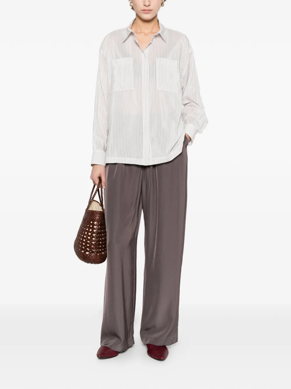  Peserico Striped-pattern Shirt - White 