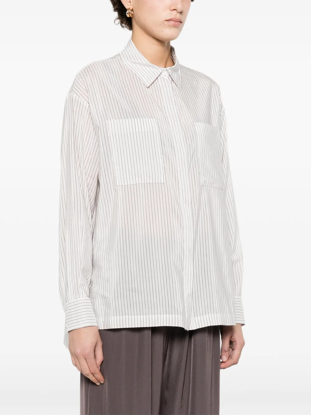  Peserico Striped-pattern Shirt - White 