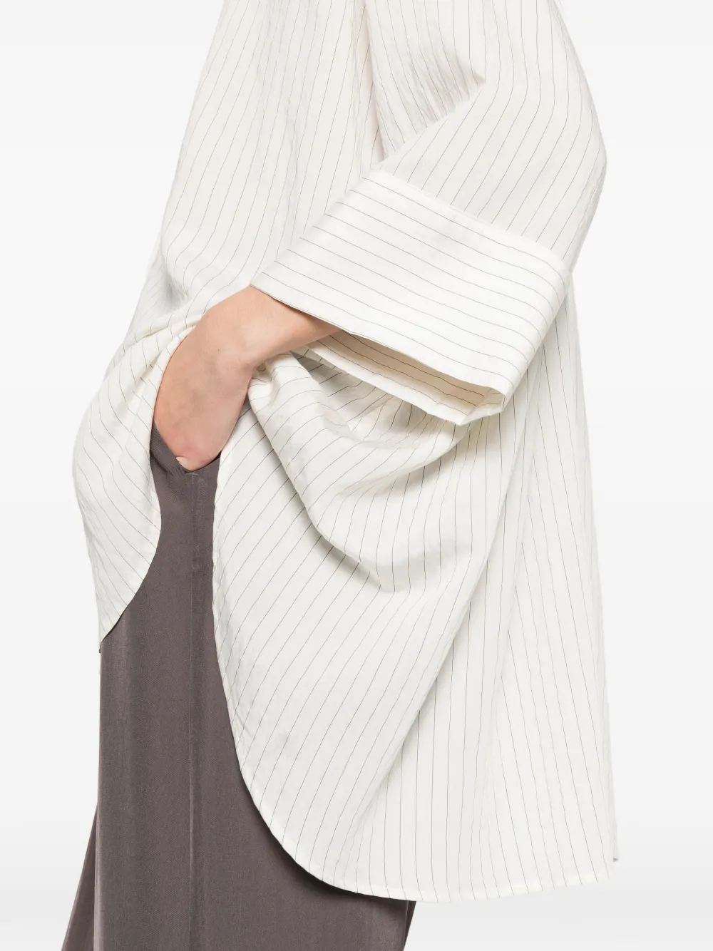 Eleh Gelaagde blouse met strepen Beige