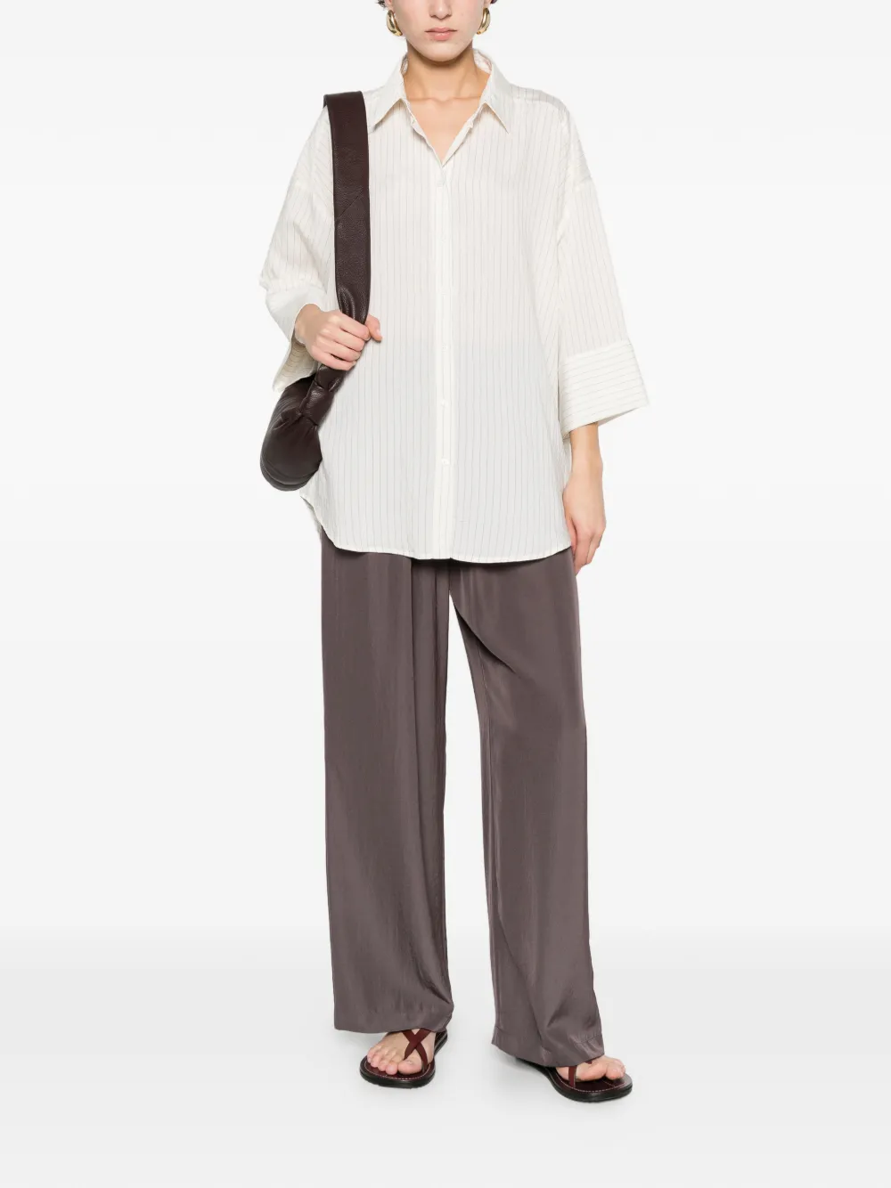  Eleh Striped Layer Shirt - Neutrals 