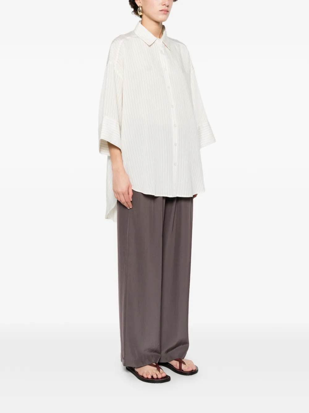  Eleh Striped Layer Shirt - Neutrals 