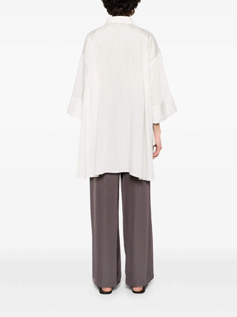 Eleh Gelaagde blouse met strepen Beige
