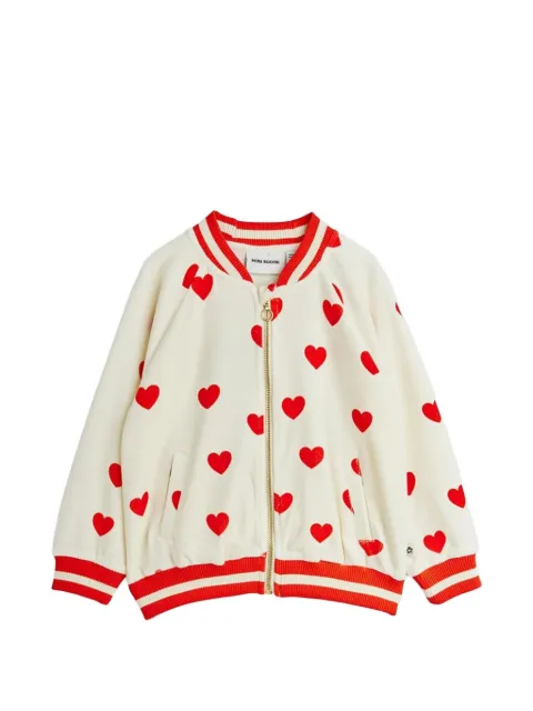 Mini Rodini heart-print zip-up sweater