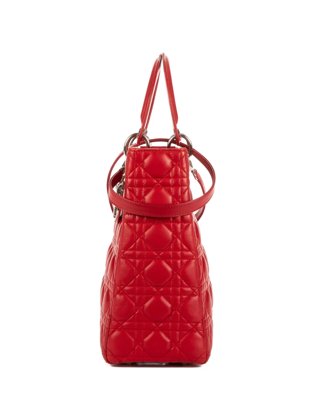 Christian Dior Pre-Owned large Lady Dior quilted tote bag - Rosso
