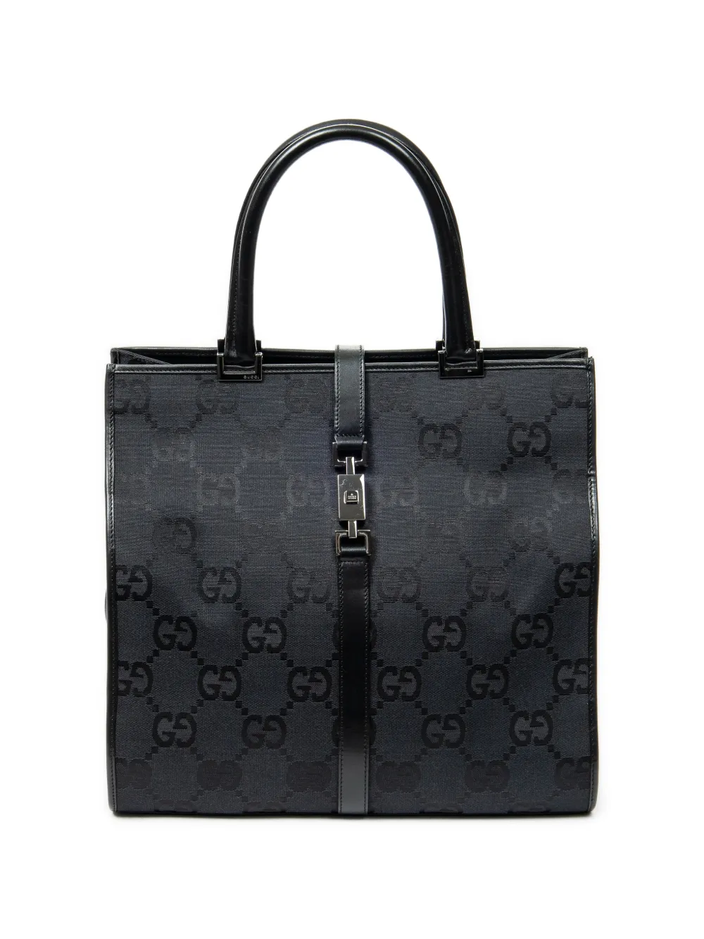 Gucci Pre-Owned Bardot Tall logo tote bag - Nero