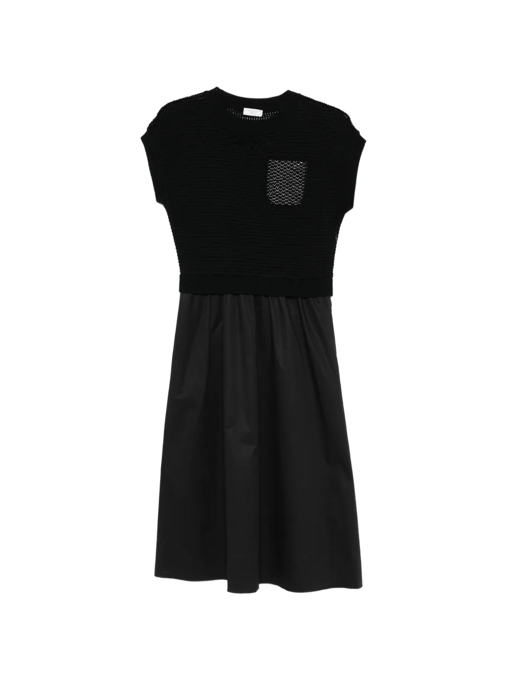 Peserico knitted-panel midi dress - Nero
