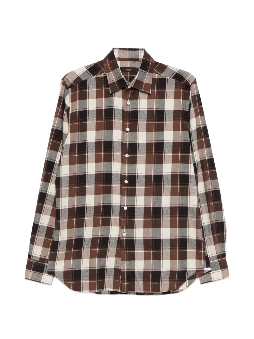 Glanshirt Hemd mit Karomuster - Braun