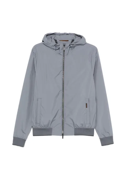 Moorer zip fastening hooded jacket