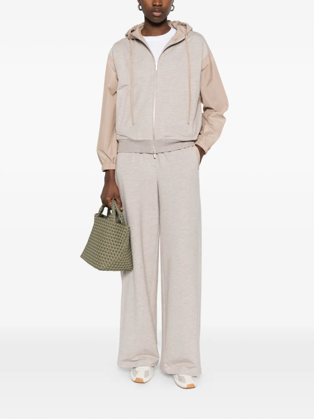 Peserico Hoodie met rits Bruin