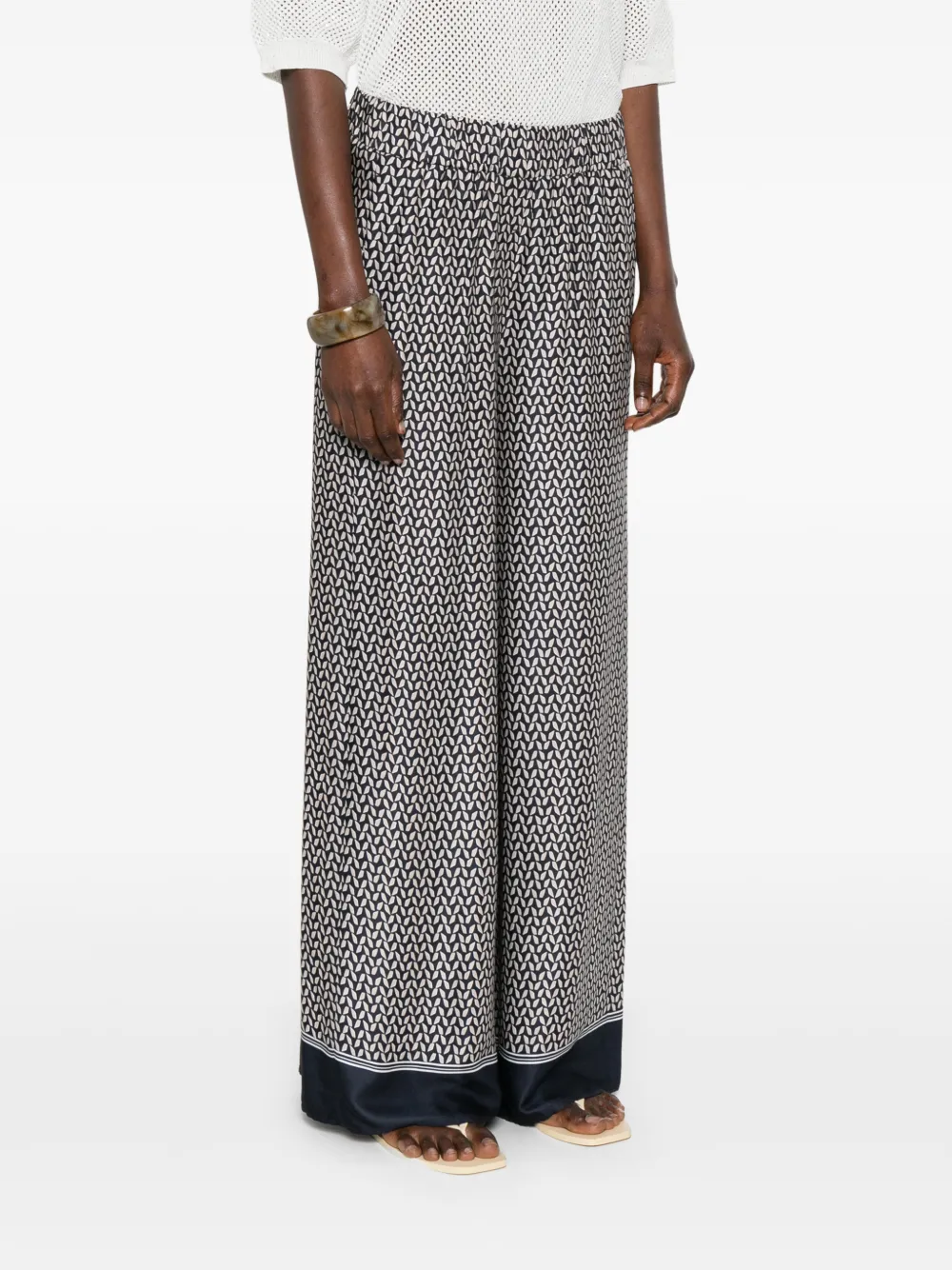  Peserico Patterned Trousers - Blue 
