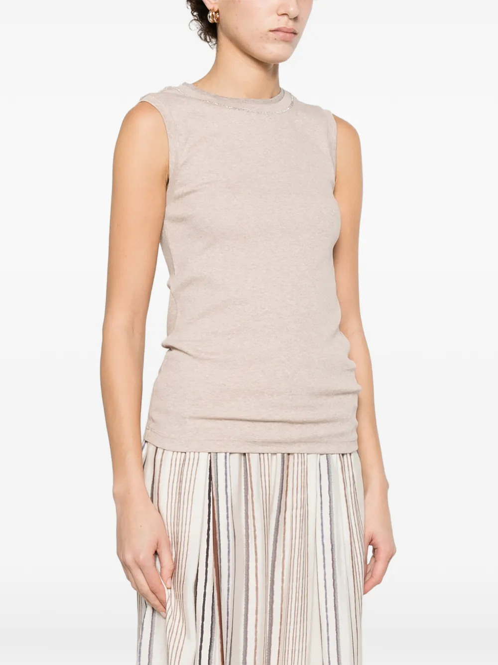  Peserico Crystal-embellishment Vest - Neutrals 