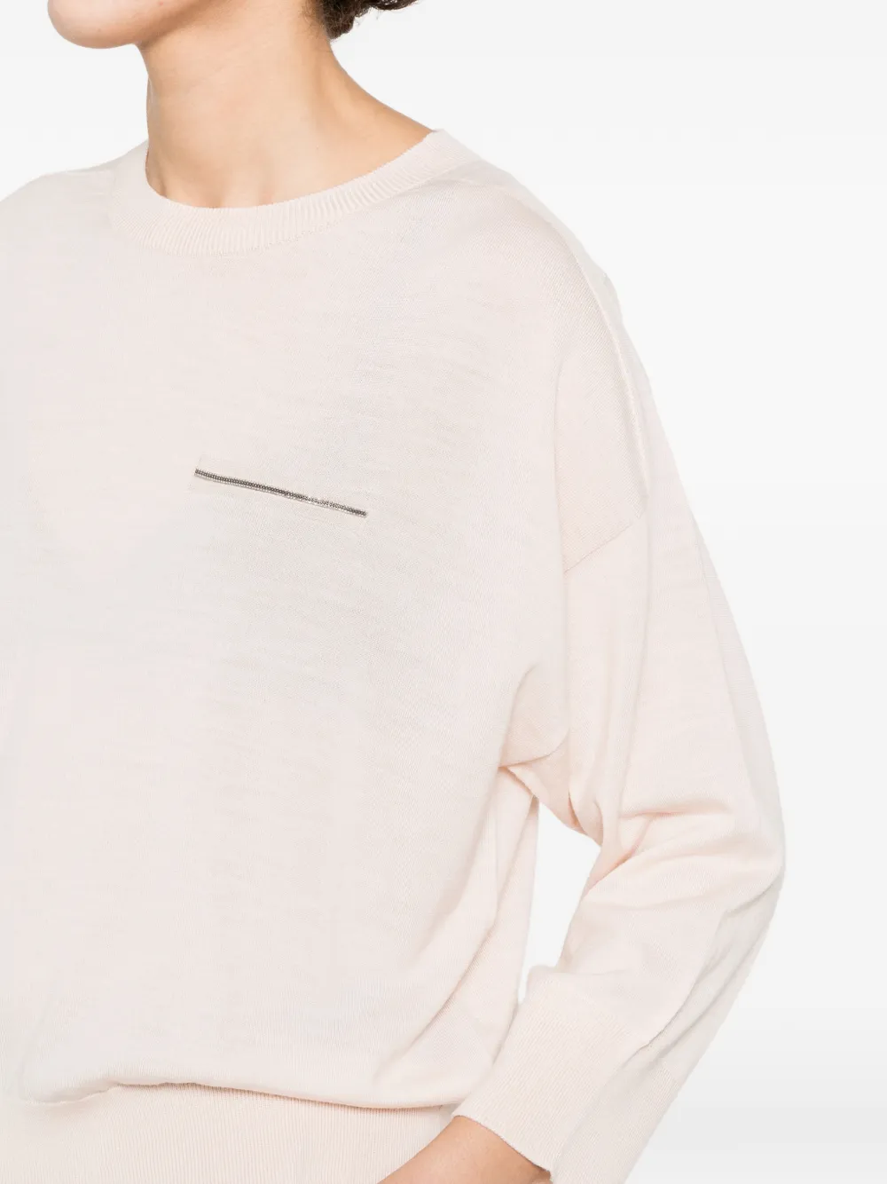 Peserico Trui verfraaid met kristallen Beige