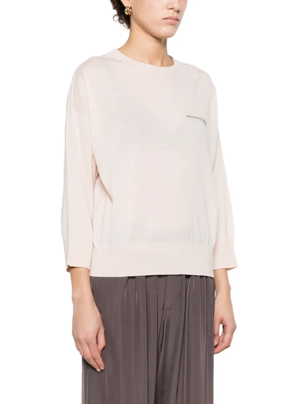 Peserico Trui verfraaid met kristallen Beige