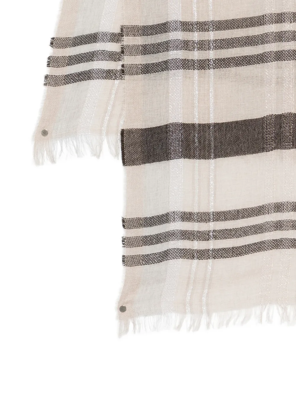  Peserico Striped Fringed Scarf - Neutrals 