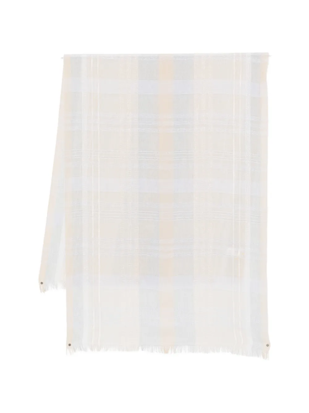 Peserico plaid fringed scarf - Toni neutri