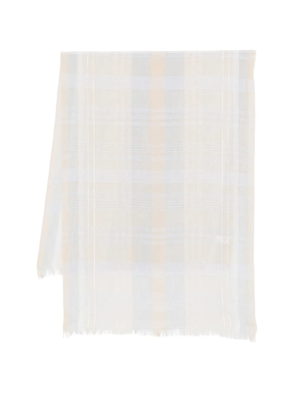 Peserico plaid fringed scarf - Toni neutri