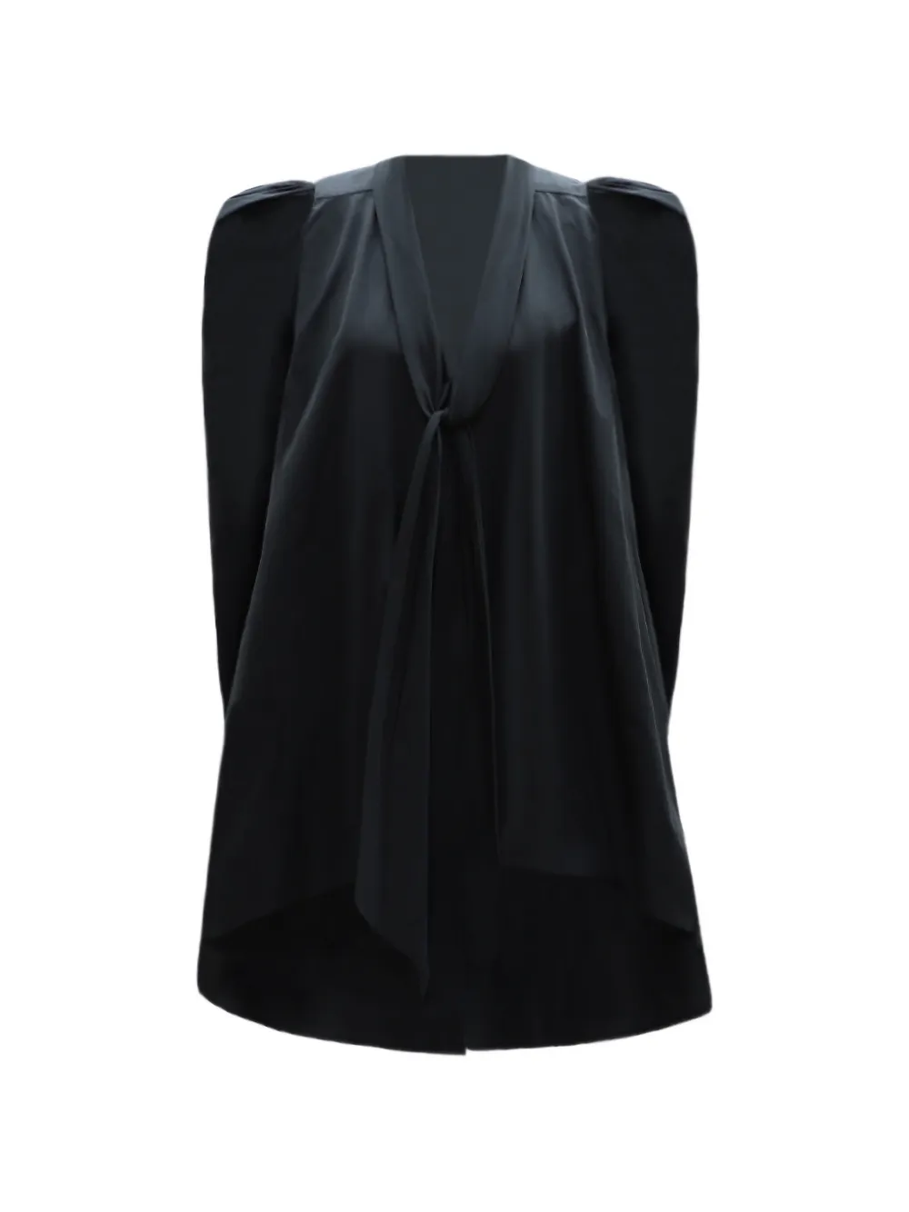 Gemy Maalouf bow long-sleeve top - Nero